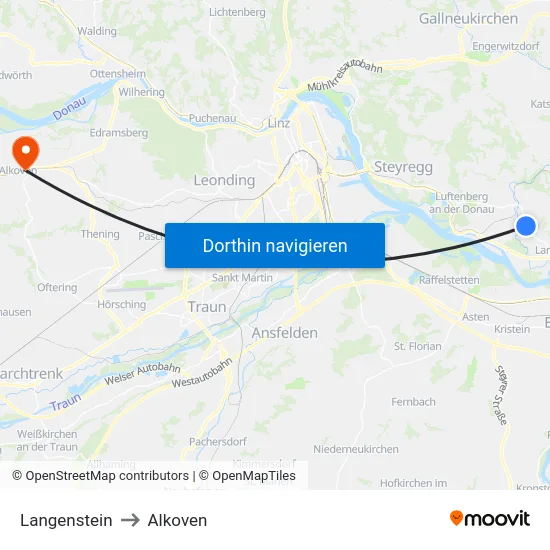 Langenstein to Alkoven map