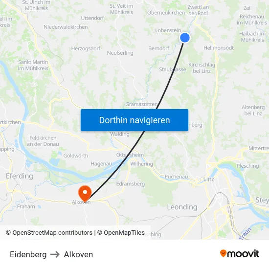 Eidenberg to Alkoven map