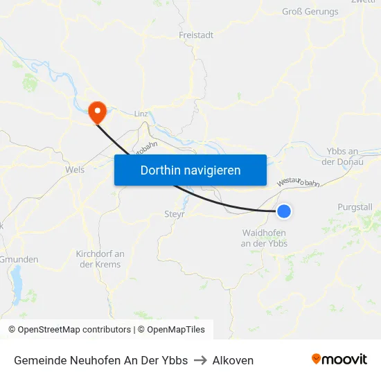 Gemeinde Neuhofen An Der Ybbs to Alkoven map