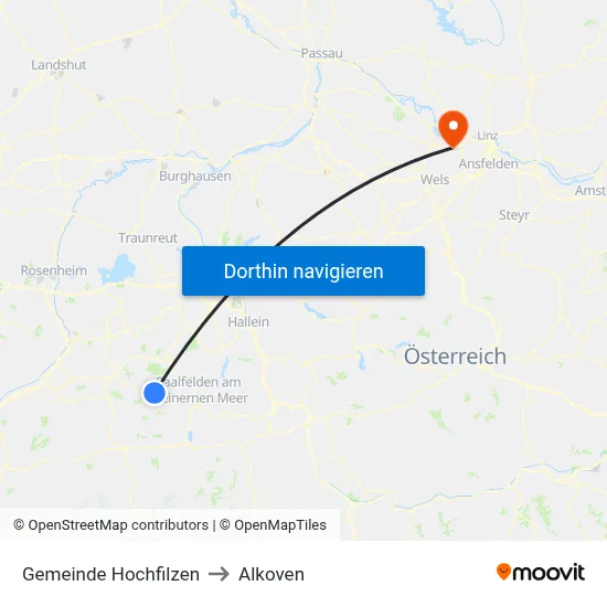Gemeinde Hochfilzen to Alkoven map