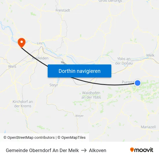 Gemeinde Oberndorf An Der Melk to Alkoven map