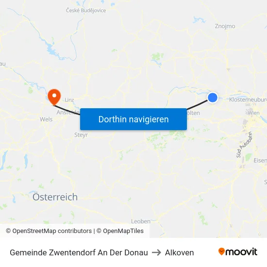 Gemeinde Zwentendorf An Der Donau to Alkoven map