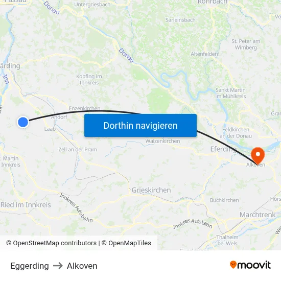 Eggerding to Alkoven map