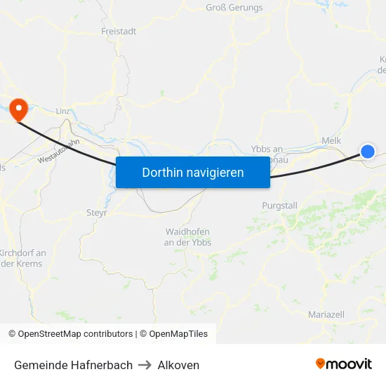 Gemeinde Hafnerbach to Alkoven map