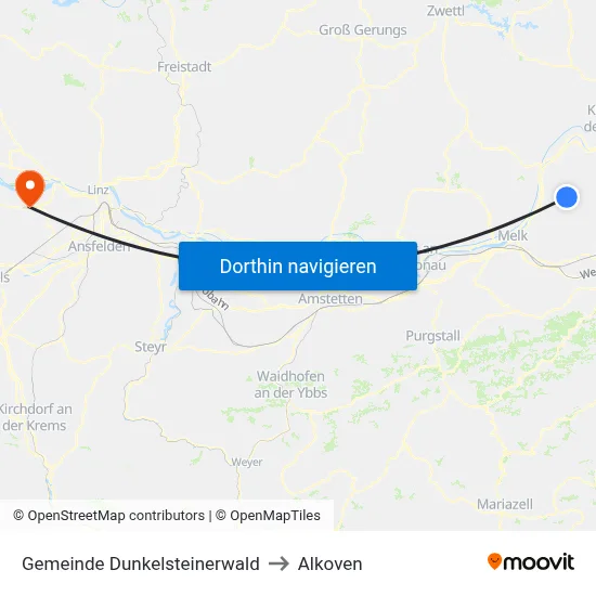 Gemeinde Dunkelsteinerwald to Alkoven map