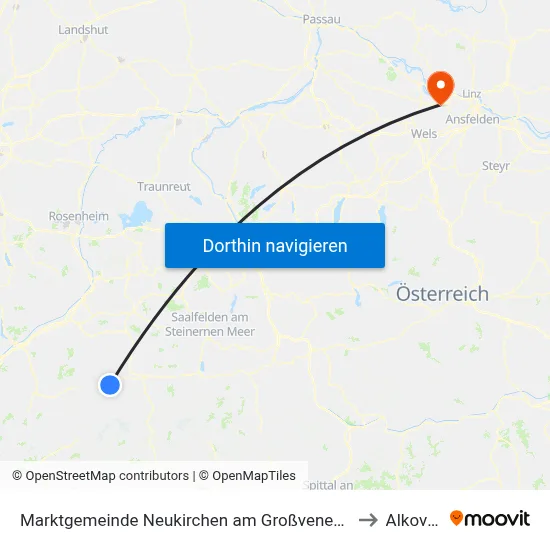 Marktgemeinde Neukirchen am Großvenediger to Alkoven map