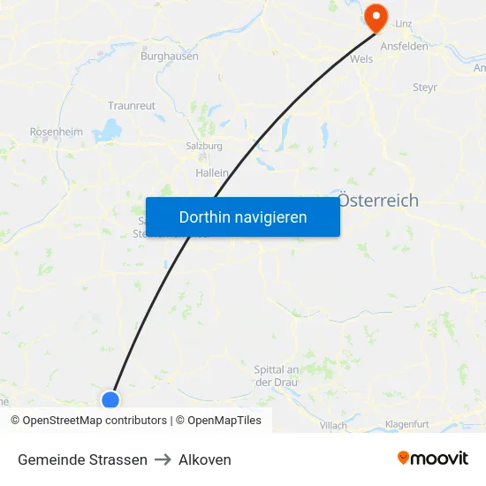 Gemeinde Strassen to Alkoven map