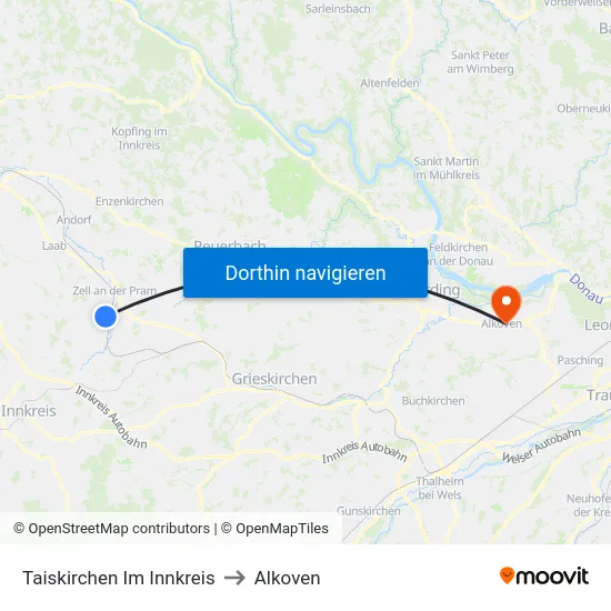 Taiskirchen Im Innkreis to Alkoven map