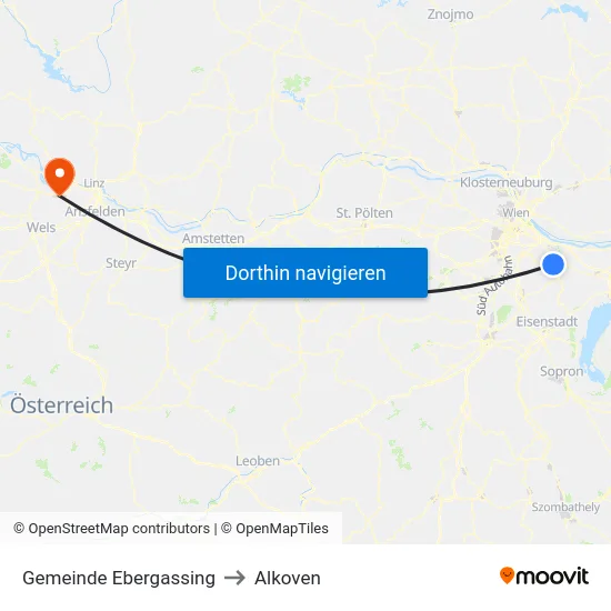Gemeinde Ebergassing to Alkoven map