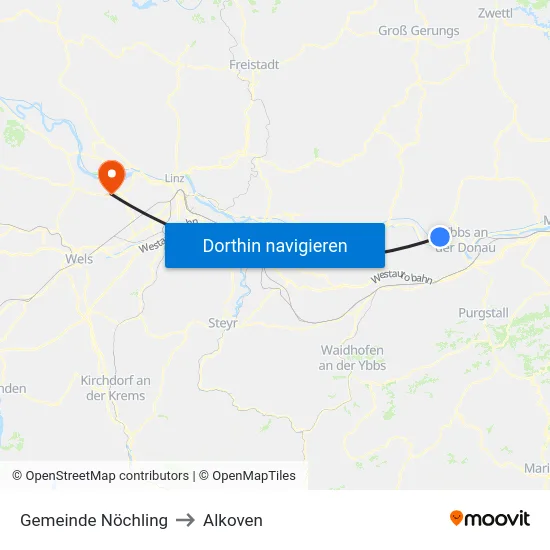 Gemeinde Nöchling to Alkoven map