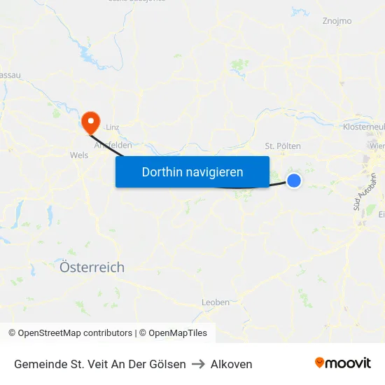 Gemeinde St. Veit An Der Gölsen to Alkoven map