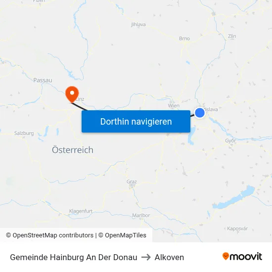 Gemeinde Hainburg An Der Donau to Alkoven map