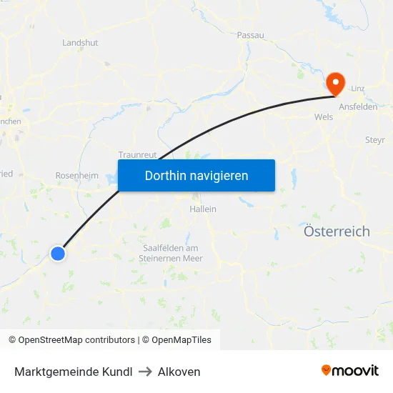 Marktgemeinde Kundl to Alkoven map