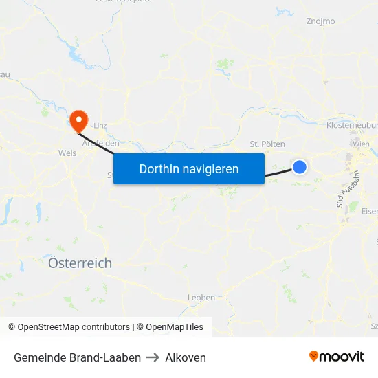 Gemeinde Brand-Laaben to Alkoven map