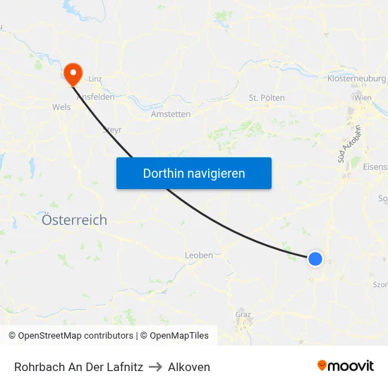 Rohrbach An Der Lafnitz to Alkoven map