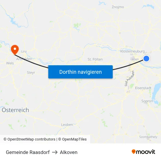 Gemeinde Raasdorf to Alkoven map