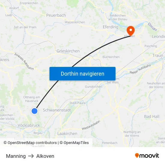 Manning to Alkoven map