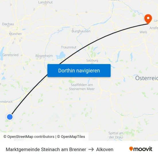 Marktgemeinde Steinach am Brenner to Alkoven map