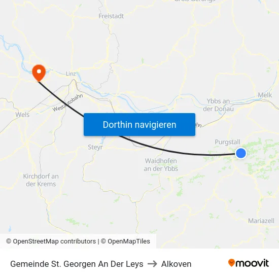 Gemeinde St. Georgen An Der Leys to Alkoven map