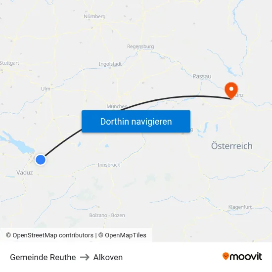 Gemeinde Reuthe to Alkoven map