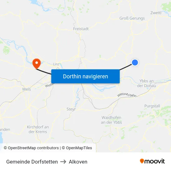 Gemeinde Dorfstetten to Alkoven map