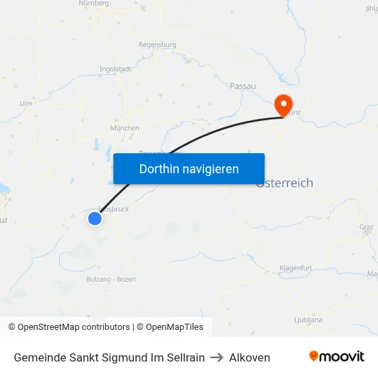 Gemeinde Sankt Sigmund Im Sellrain to Alkoven map