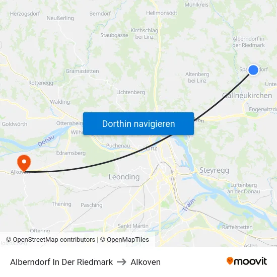 Alberndorf In Der Riedmark to Alkoven map
