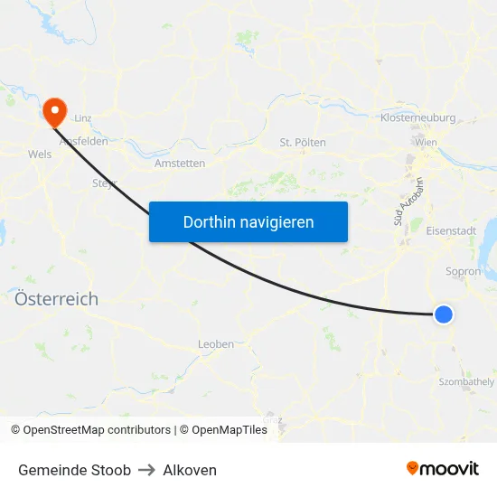 Gemeinde Stoob to Alkoven map