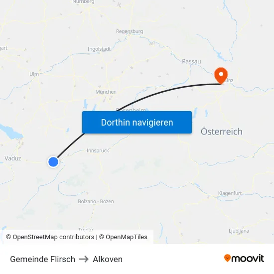 Gemeinde Flirsch to Alkoven map