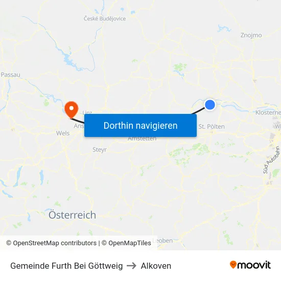 Gemeinde Furth Bei Göttweig to Alkoven map