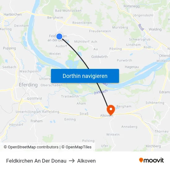 Feldkirchen An Der Donau to Alkoven map
