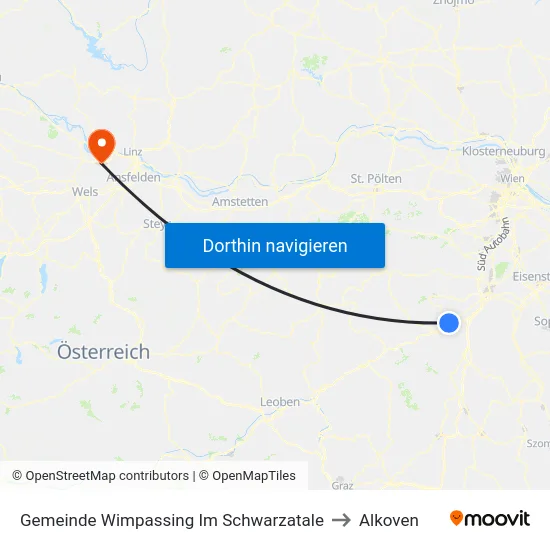 Gemeinde Wimpassing Im Schwarzatale to Alkoven map