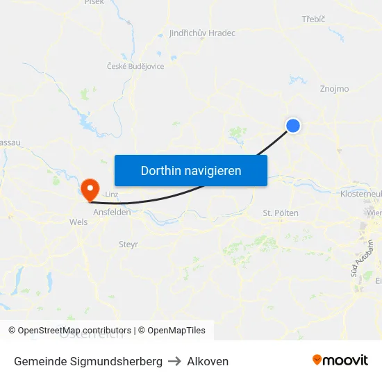Gemeinde Sigmundsherberg to Alkoven map