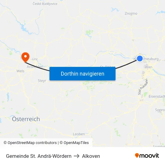 Gemeinde St. Andrä-Wördern to Alkoven map