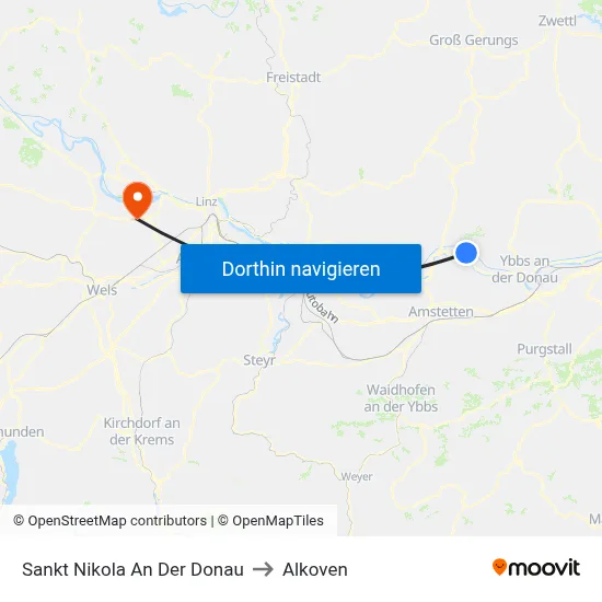 Sankt Nikola An Der Donau to Alkoven map