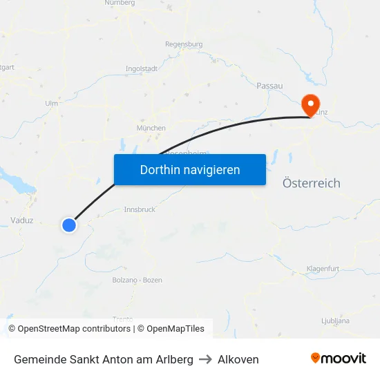 Gemeinde Sankt Anton am Arlberg to Alkoven map