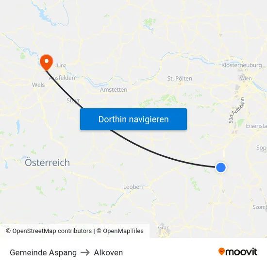 Gemeinde Aspang to Alkoven map