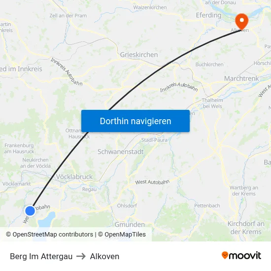 Berg Im Attergau to Alkoven map