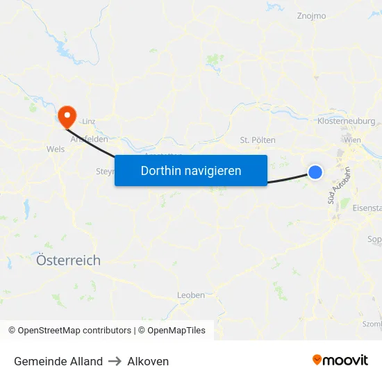 Gemeinde Alland to Alkoven map