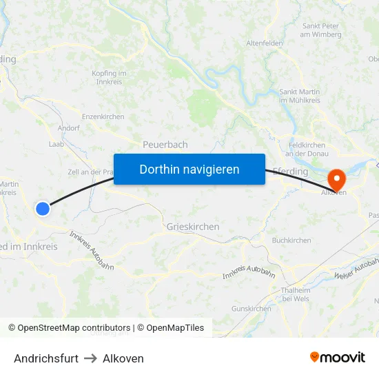 Andrichsfurt to Alkoven map