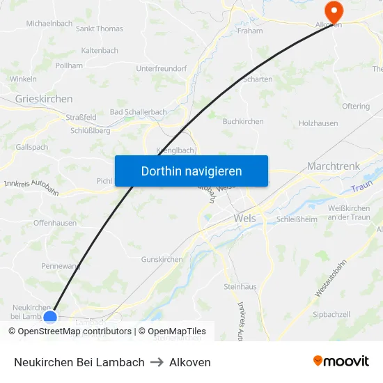 Neukirchen Bei Lambach to Alkoven map