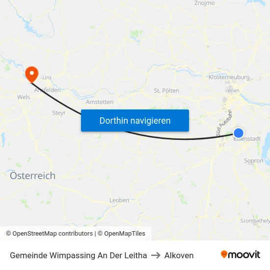 Gemeinde Wimpassing An Der Leitha to Alkoven map