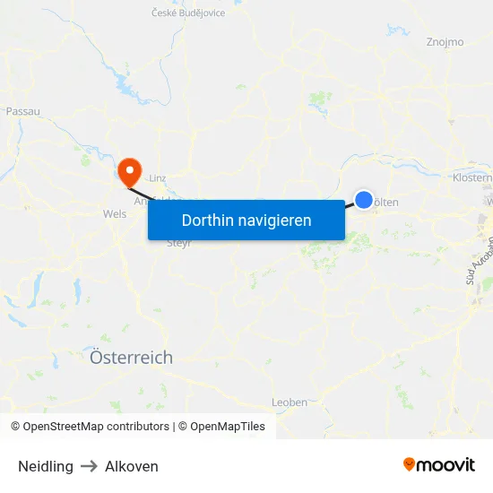 Neidling to Alkoven map