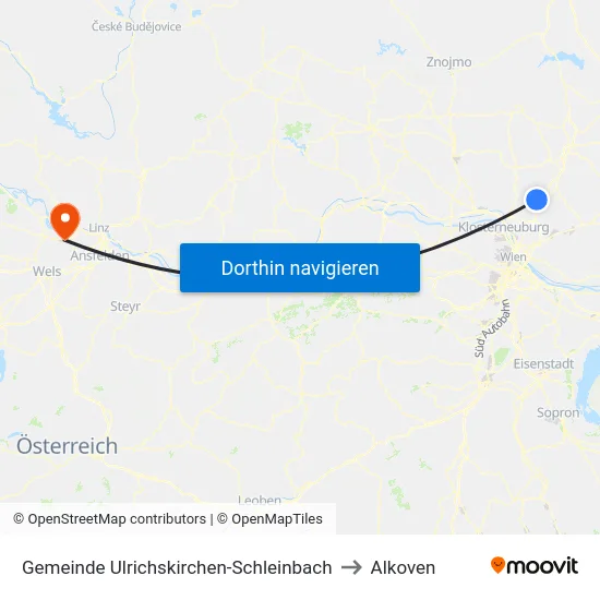 Gemeinde Ulrichskirchen-Schleinbach to Alkoven map
