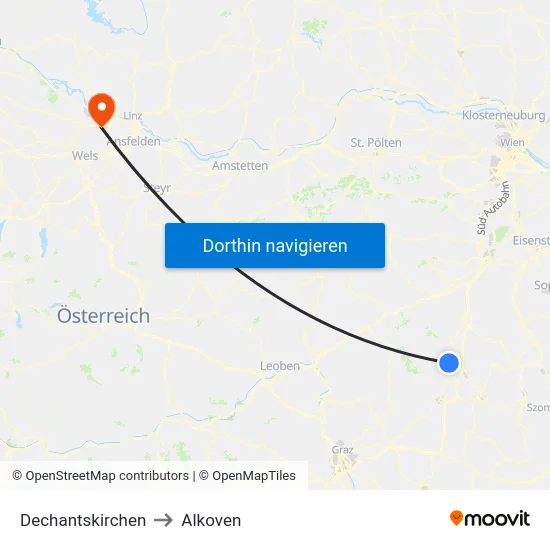 Dechantskirchen to Alkoven map