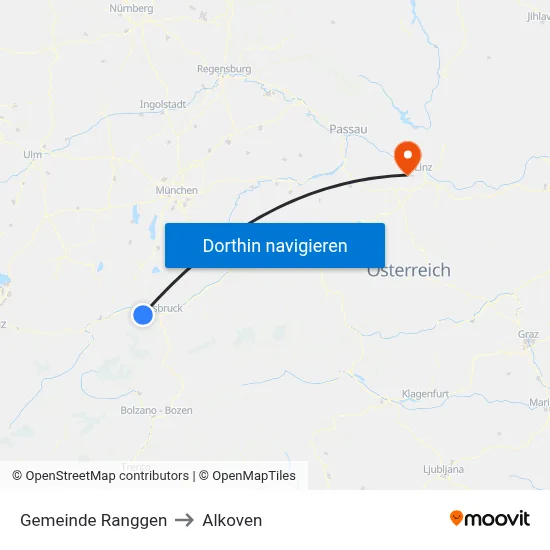 Gemeinde Ranggen to Alkoven map