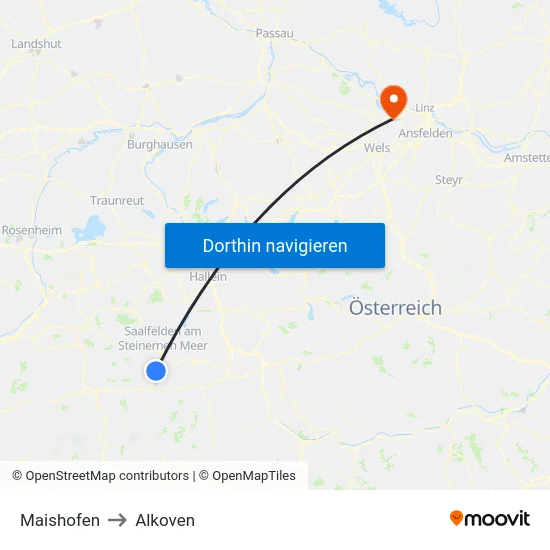 Maishofen to Alkoven map
