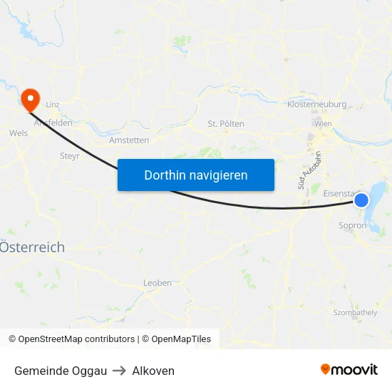 Gemeinde Oggau to Alkoven map