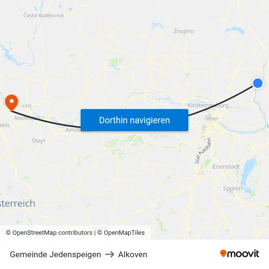 Gemeinde Jedenspeigen to Alkoven map