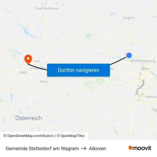 Gemeinde Stetteldorf am Wagram to Alkoven map